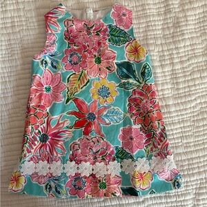 Floral Kids Casual Dress - Pink and Green